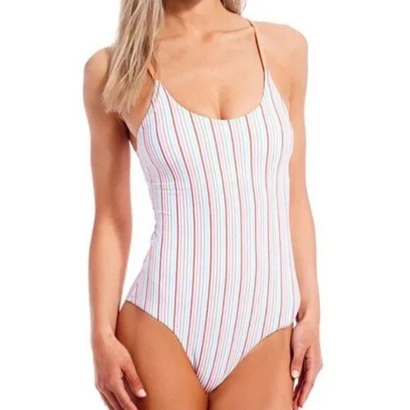 Roller Rabbit Multi-Stripe Scoop Neck Swimsuit Size XS - Picture 1 of 7